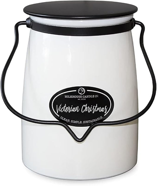 Milkhouse Candle Company - Victorian Christmas - Creamery Collection - 22oz Single Cotton Wick Soy Candles with Beeswax - Long Burn Time, Made in The USA - Non Toxic, Premium Scented Candles
