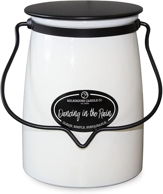 Milkhouse Candle Company - Dancing in The Rain - Creamery Collection - 22oz Single Cotton Wick Soy Candles with Beeswax - Long Burn Time, Made in The USA - Non Toxic, Premium Scented Candles