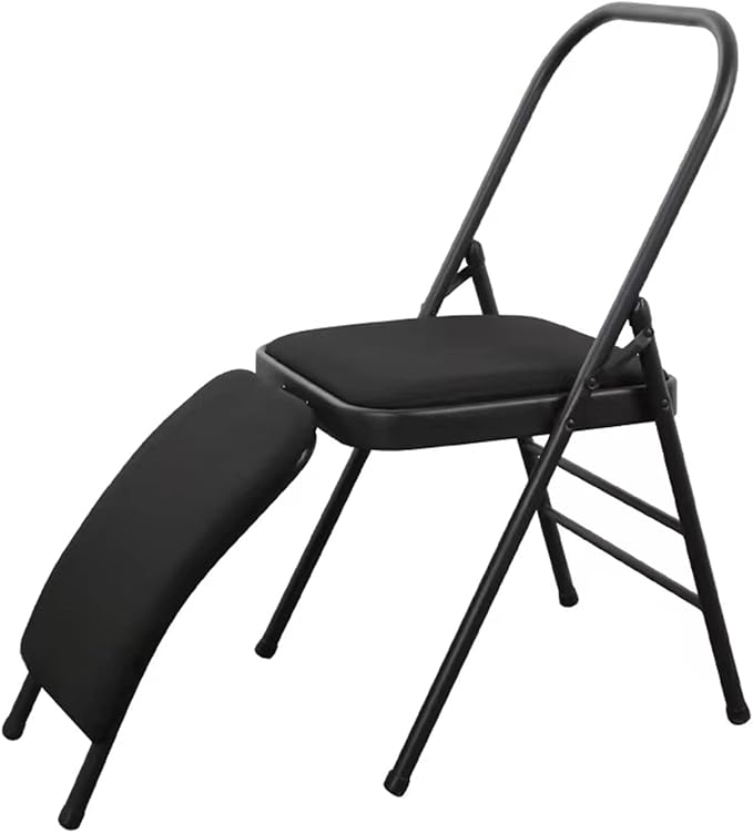 Yoga Auxiliary Chair with Detachable Lumbar Back Support Relieve Back Pain Chair Foldable Balance Handstand Training Tool