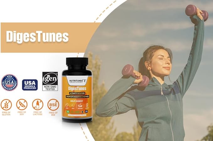 All-in-One Multi Enzyme Digestive Enzymes Supplement – Easily Breaks Down Carbs, Fats, Proteins & Dairy – Supports Healthy Digestion, Bloating Relief & Gut Comfort – Vegan, 60-Day Supply