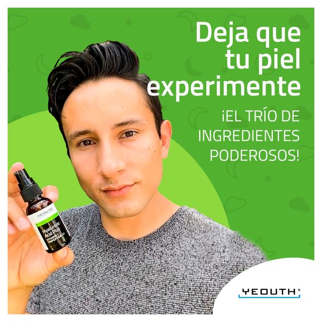 YEOUTH Hyaluronic Acid Serum for Face with Vitamin C, Hydrating Face Serum or Women & Men, Minimize the Look of Wrinkles, Patchy & Dull Skin 1oz