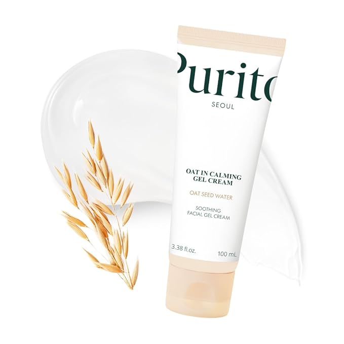 PURITO Oat In Calming Gel Cream, Oat Seed Water Hydration & Soothing, Lightweight, Non-Sticky FA Safe Moisturizer for Sensitive Skin, Non-Comedogenic, Fragrance-Free, Korean Skincare 3.38 fl.oz