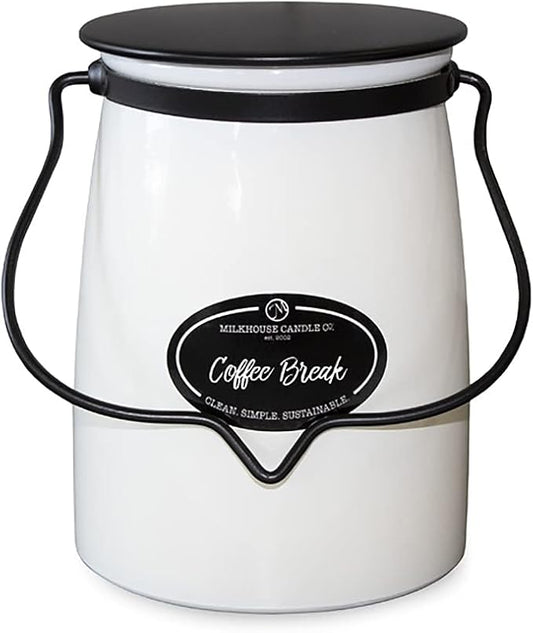 Milkhouse Candle Company - Coffee Break - Creamery Collection - 22oz Single Cotton Wick Soy Candles with Beeswax - Long Burn Time, Made in The USA - Non Toxic, Premium Scented Candles
