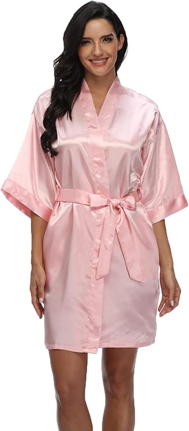 Women's Pure Short Silky Robes Bridesmaid Bride Party Satin Robes Sleepwear
