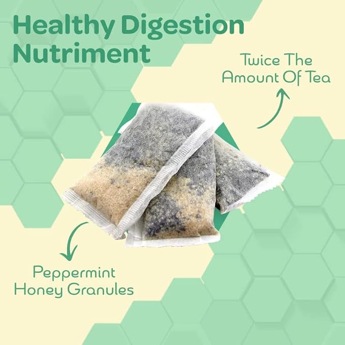 True Honey Peppermint Tea Bags - Honey Crystals Blended in Every Sachet - Healthy Digestion Nutriment - All Natural Organic Herbal Caffeine Free Tea Bag 24 Count…