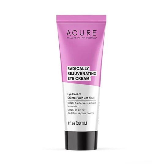 Acure Radically Rejuvenating Eye Cream - Under Eye Cream for Dark Circles & Wrinkles, Firming & Hydrating Treatment to Brighten, Anti Aging Moisturizer for Hydration with CoQ10-1 fl oz