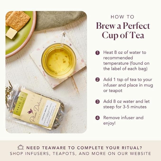 Vanilla Sugar Cookie Herbal Tea – Caffeine-Free Loose Leaf Blend with Rooibos, Vanilla and Cinnamon – Naturally Smooth Flavor, No Added Sugar – 60 to 80 Cups – Small Batch USA – Plum Deluxe