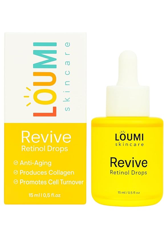 LOUMI Skincare Revive Retinol Drops | Lightweight Night Serum for Smoother Looking Skin | Helps Improve Texture & Radiance | HPR Retinoid, Hyaluronic Acid & Botanical Oils | Vegan, Cruelty-Free 20ml