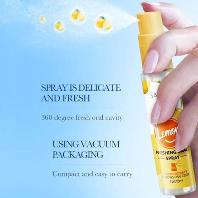 SADOER, Lemon Fresh Travel, Breath Freshening Oral Spray, Portable Convenience, Clear, 18 ml