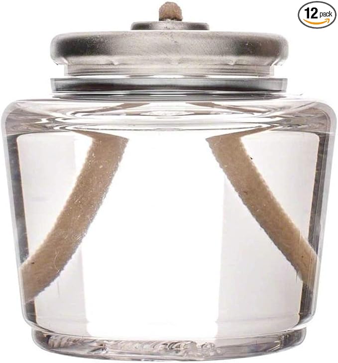 D'light Online 15 Hour Liquid Votive Candles Disposable Fuel Cells Small Oil Lamp for Events, Emergency Candles, Restaurant Tables, Romantic Dinner Candles and Wedding Tables (Set of 12)