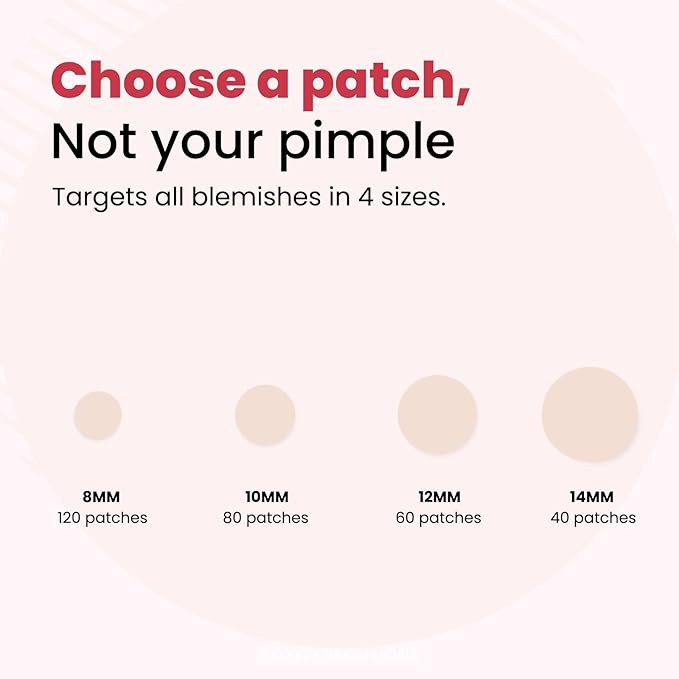 ROSELYNBOUTIQUE Pimple Patches for Face 300 Counts 4 Sizes Hydrocolloid Acne Patches with Tea Tree Oil,Salicylic/A, Zits Blemishes Pore Strips - Vegan Facial Skin Care Products Cruelty-Free