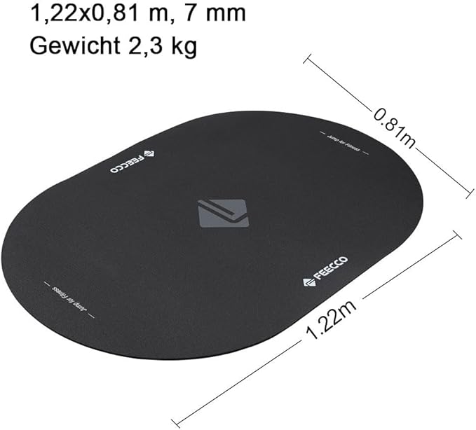 FEECCO Jump Rope Mat, Large Size Non-Slip Jump Rope Pad for Indoor Floor and Outdoor Concrete, 7mm Thick High-Density Material Customized for Jump Roping
