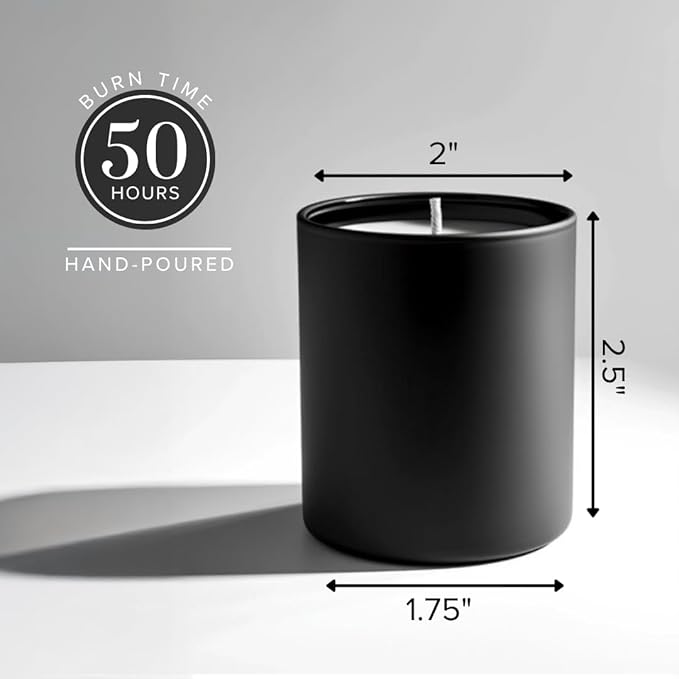 Simply Soson Scented Votive Candles, Bulk Set of 24 White Patchouli Small Candles, Votive Candles Scented in Glass, Black Holder 10 Hours Burn, for Wedding, Birthday, Holiday Christmas & Decoration