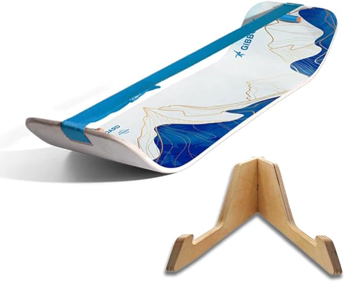 GIBBON SlackBoard - GiBoard Balance Board Kids & Adults - Slackline Balance Trainer - Slack Board Core Workout Equipment Home Gym Training - Standing Desk Exercise - Yoga, Agility, Pilates & More