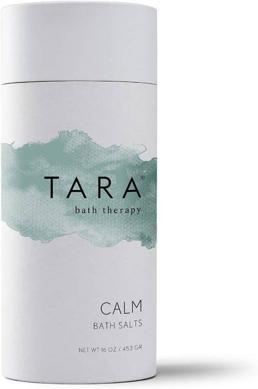 TARA Spa Therapy Calm Bath Salts – Stress-Relief Aromatherapy Soak with Lavender & Clary Sage – 100% Pure Essential Oils – 16 oz
