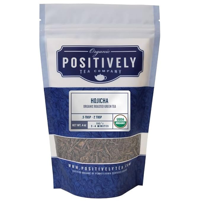 Organic Positively Tea Company, Hojicha, Green Tea, Loose Leaf, 16 Ounce