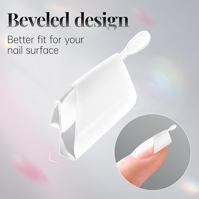 Krofaue French Nail Tips - 120PCS Acrylic White Fake Nails Art Tips 12 Sizes Half Cover False Nails Wrap Edge Square Nails with Case for DIY Nail Extensions