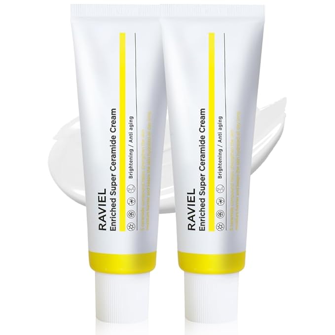 RAVIEL Enriched Super Ceramide Cream | Skin Barrier moisturizer | Hydrating Nourishing with Hyaluronic Acid, Niacinamide for Sensitive skin | Korean skin care (1.69Fl. Oz, Pack of 2)