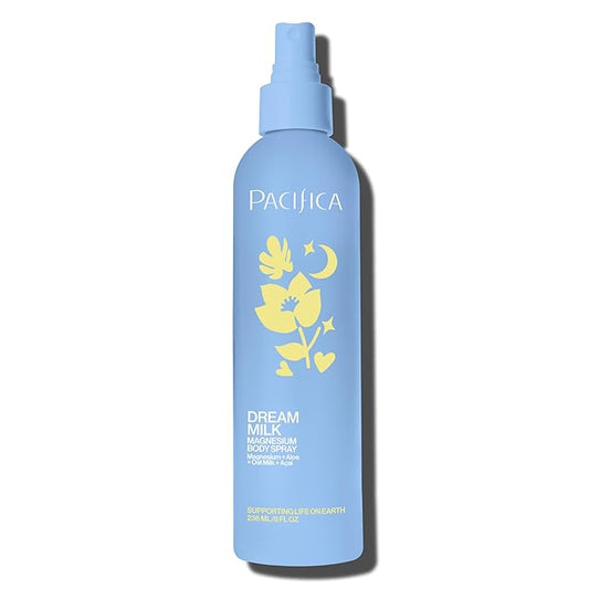Pacifica Dream Milk Magnesium Spray for Sleep & Relaxation - Natural Magnesium Body Mist Infused with Lavender, Chamomile & Essential Oils, Vegan & Cruelty-Free, Clean Beauty, 4 fl oz