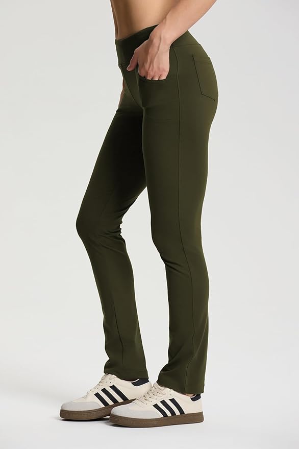 Yogipace,5 Pockets,25"/27"/29"/31"/33"/35"/37",Women's Straight Leg Yoga Dress Pants Workout Pants