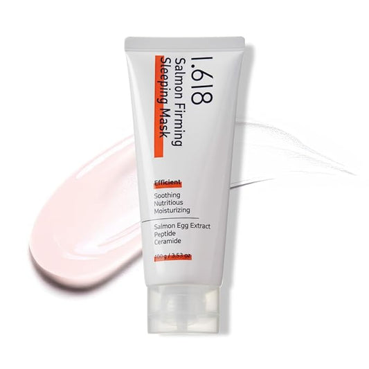 1.618 Salmon Firming Sleeping Mask for Women 11 Korean Ingredients Night Moisturizer Face Cream 100g Golden Ratio Formula Lightweight Texture Hydrating Overnight Masks Skin Care for Radiant Glow
