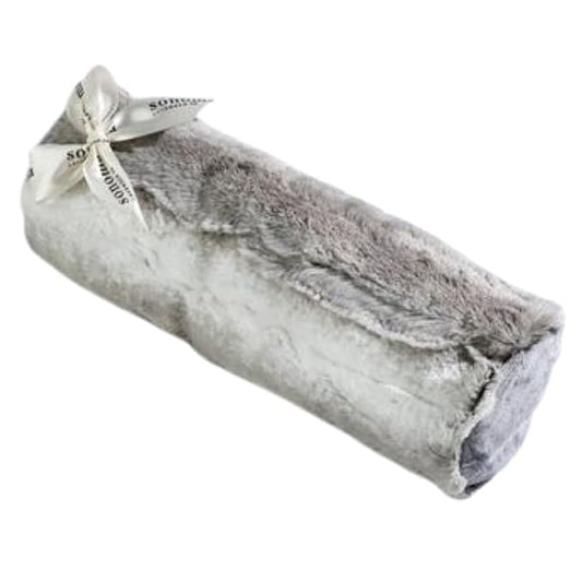 Sonoma Lavender, Lavender Bolster Roll, Microwaveable, Hot/Cold Neck Pillow, Soothing and Relaxing Pain Relief for Neck, Low Back or Behind The Knees, (Angora Platinum)