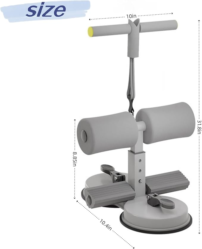 abs master sit up bar,sit ups foot holder with Elastic 2 Suction Cups and Pull Rope Portable Sit Up Assistant Device for Home Workout