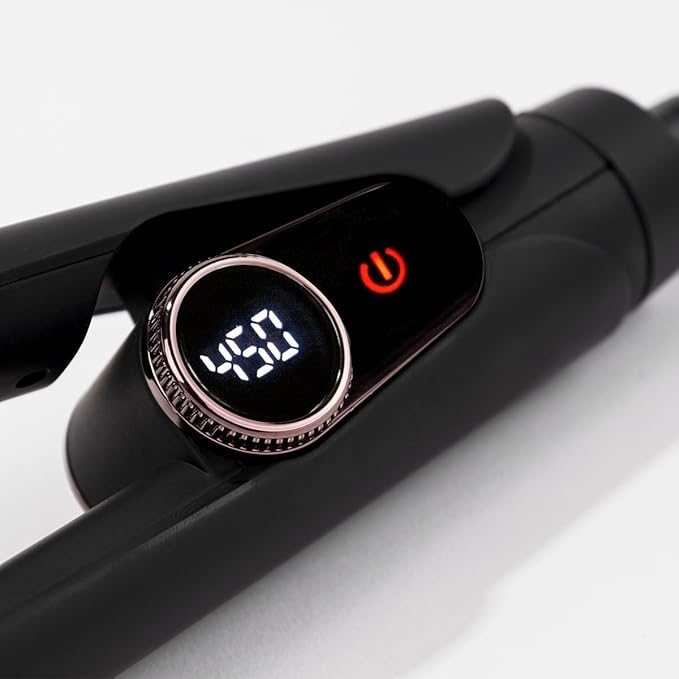 L'ANGE HAIR Le Titane Titanium Flat Iron | Hair Straightener with Curved Edges for Versatile Styling | Dual Voltage Flat Iron with Infrared Heat & Adjustable Temperature | 1" Black