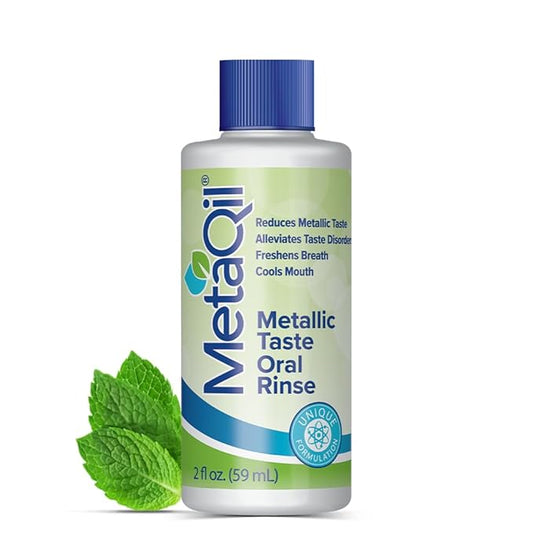MetaQil Oral Rinse, Proven to Relieve Metallic, Bitter and Other Taste Disorders, Made from 8 Core Ingredients, Cools and Freshens Breath, Travel-Friendly Bottle, 1 Count