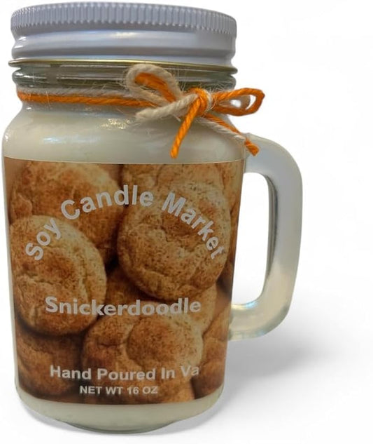 Soy Scented Candles | Handmade & Highly Aromatic Candles Burns Upto 85 Hours in Glass Jar - Perfect for Home Decor, Wedding, Birthday, Dinner (Snickerdoodle, 16 oz)
