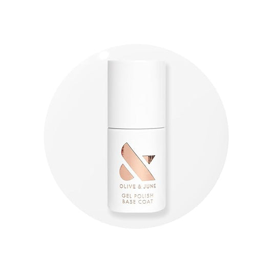 Olive & June Gel Polish Base Coat | UV LED Nail Lamp Needed | Long Lasting Formula | Up to 21 Days of Wear | No Damage Removal | Salon-Quality Manicure Pedicure at Home |Vegan HEMA-Free Cruelty-Free
