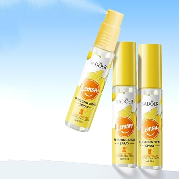 SADOER, Lemon Fresh Travel, Breath Freshening Oral Spray, Portable Convenience, Clear, 18 ml