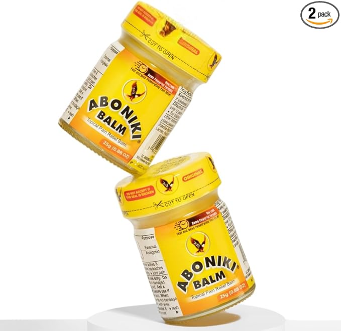Aboniki Balm (2 Jars) – Powerful Topical Pain Relief Balm for Sore Muscles and Joints. Anti-Inflammatory Muscle Rub for Lower Back, Knee, Neck, Shoulder.