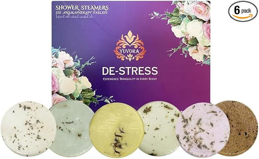 Transform Your Shower into a Spa with Yuvora Shower Steamers. 6 Amazing Scents to Soothe Your Senses - Infused with Essential Oils, Self-Care Home Spa, Gift Set for Women (12 Pack - Bloom + Bliss)