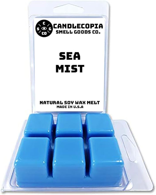 Sea Mist Strongly Scented Hand Poured Vegan Wax Melts, 12 Scented Wax Cubes, 6.4 Ounces in 2 x 6-Packs