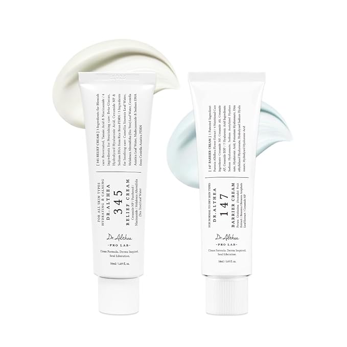 Dr.Althea Dual Cream Set, 345 Relief Cream & 147 Barrier Moisturizer, Soothing Recovery & Deep Hydration, Korean Vegan Skincare for All Skin Types