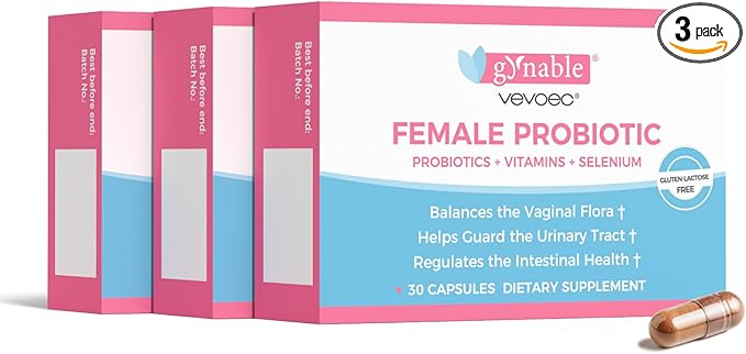 Gynable Vaginal Probiotics for Women,Female Probiotic for pH Balance with Lactobacillus 5 Billion CFU Probiotics Blend,Selenium-Vitamin D3,Promote Healthy Vaginal Odor & Vaginal Flora,90 Count