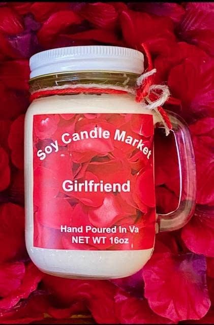 Soy Scented Candles | Handmade & Highly Aromatic Candles Burns Upto 85 Hours in Glass Jar - Perfect for Home Decor, Wedding, Birthday, Dinner (Girlfriend, 16 oz)