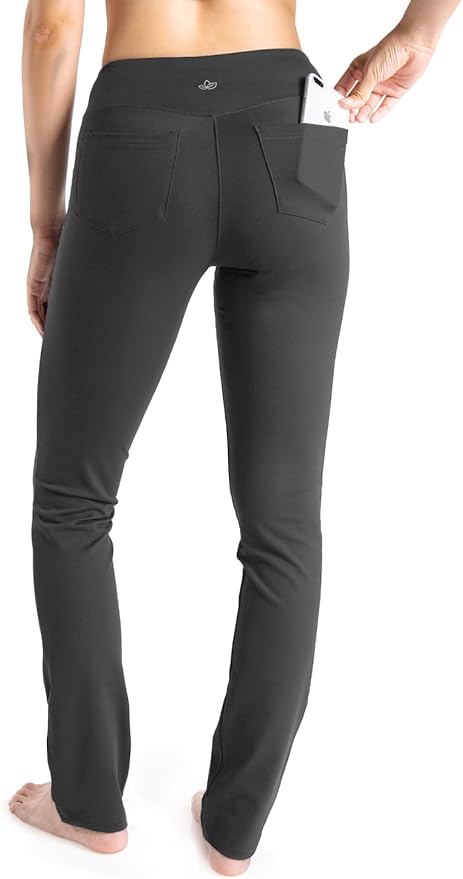 Yogipace,5 Pockets,25"/27"/29"/31"/33"/35"/37",Women's Straight Leg Yoga Dress Pants Workout Pants