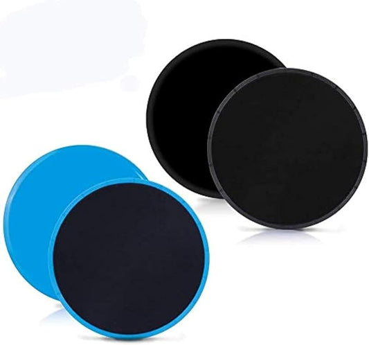 Gliding Discs Core Sliders Exercise Sliders 4 Pack Dual Slider for Carpet Hard Floors Core Fitness Ultimate Core Training Gym and Full Body Workout’s at Home or Travel Black and Blue