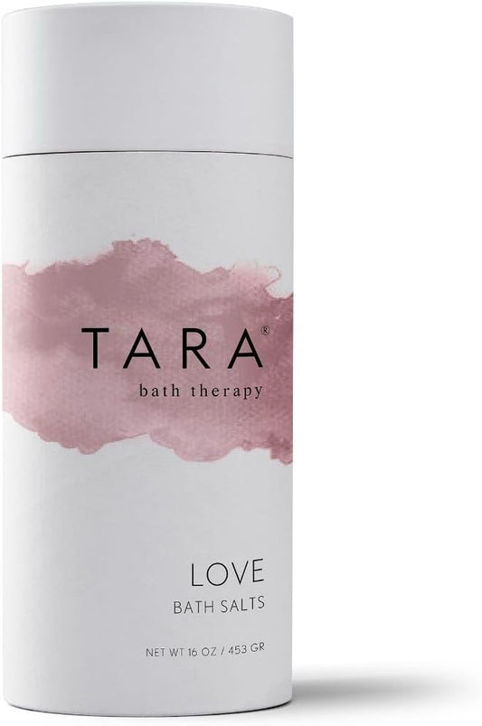 TARA Spa Therapy Love Bath Salts – Heart-Opening Aromatherapy Soak with Rose & Palmarosa, 100% Pure Essential Oils, 16 oz