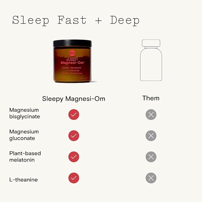 Moon Juice - Sleepy Magnesi-Om, Cherry - Jar (35 Servings) - Rest Support Aid - Plant Based Melatonin, Magnesium & L-Theanine - 3rd Party Tested - 100% Traceable - Glass Jar - Vegan, Non GMO - 4.2oz