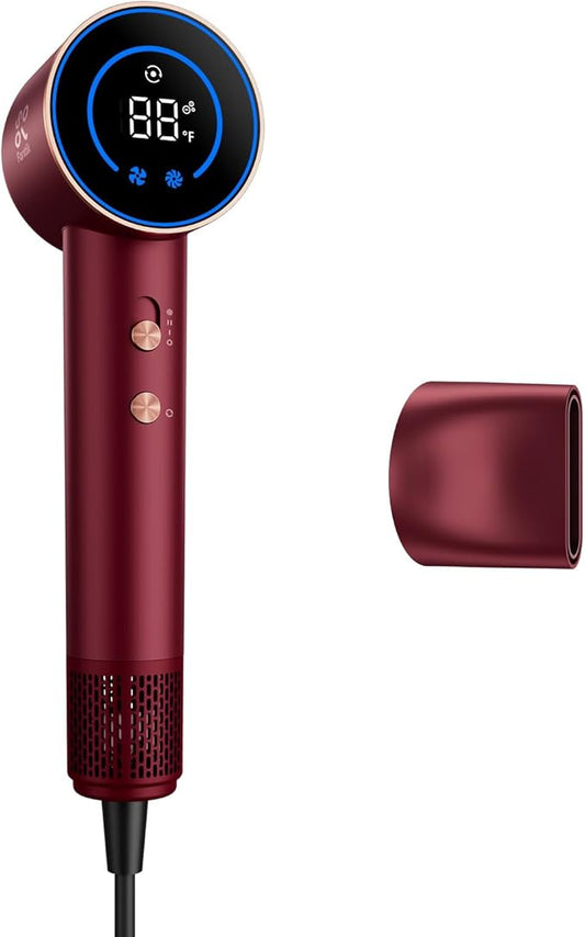 Fanttik Solo SonicDry H10 APEX 80% Faster Drying with 110,000 RPM Brushless Motor Hair Dryer, 56dB Low-Noise, 0.74lb Ultra-Light Blow Dryer, Ionic Tech for Travel, Home, Salon - Red