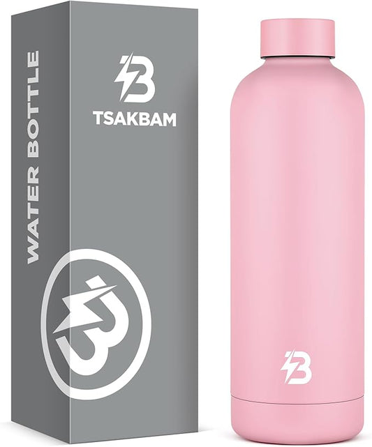 Insulated Water Bottle with Lid, 25 oz Reusable Leak-Proof Metal Stainless Steel Water Bottles for Travel, Sports, Gym, Outdoor (Pink)
