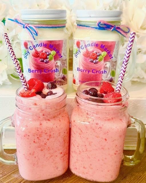 Soy Scented Candles | Handmade & Highly Aromatic Candles Burns Upto 85 Hours in Glass Jar - Perfect for Home Decor, Wedding, Birthday, Dinner (Berry Crush, 16 oz)