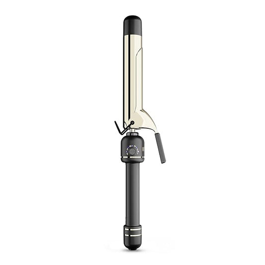 HOT TOOLS 24K Gold Professional 1 1/4" Extended Barrel Curling Iron with Clamp for Tousled Curls - 24K Gold Technology for Long-Lasting Results & Longer Barrel for Easy Styling