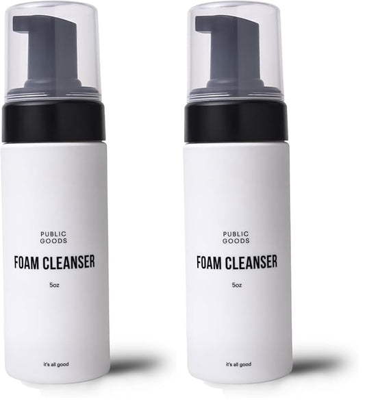 Public Goods Facial Cleanser & Moisturizer for Men & Women | Moisturizing & Hydrating Foaming Cleanser | Removes Dirt & Oil | Makeup Remover | Vegan Friendly | Made in USA | 5 Fl Oz Bottle (Pack of 2)