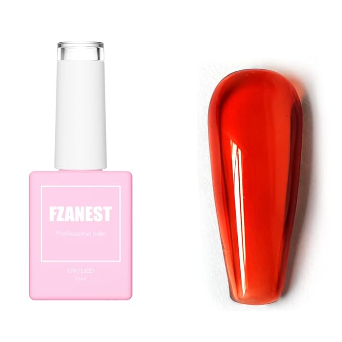FZANZEST Blood Red Gel Nail Polish, Fall Winter Gel Polish Nail Colors Translucent Burgundy Designs Manicure Gel Polish Soak Off
