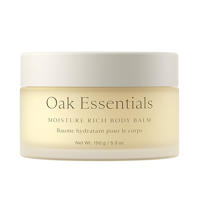 Oak Essentials Moisture Rich Body Balm | Ultra-Hydrating Body Cream with Sea Buckthorn Oil, Cocoa Butter & Coconut Oil, 5.3 Oz