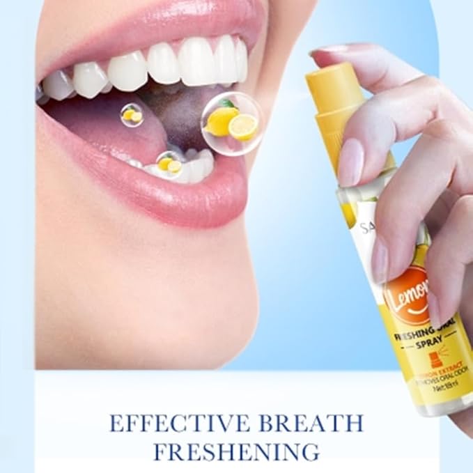 SADOER, Lemon Fresh Travel, Breath Freshening Oral Spray, Portable Convenience, Clear, 18 ml